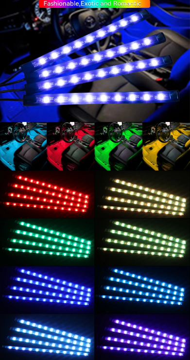 LED RGB Φωτισμός Ambient Light Kit Μέσω app & Μουσική Λειτουργία – 12V-Universal