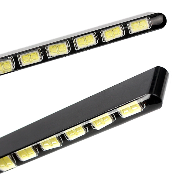 LED DRL LED 12V – Αδιάβροχη Λωρίδα Φωτισμού Ημερήσιας Λειτουργίας Αυτοκινήτου με Αλουμινένιο Σώμα – Λευκό Φως 6000K/2τμχ