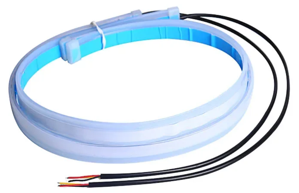 Flexible LED DRL -Φωτα ημέρας με Δυναμικό Φλας – Λευκό/Κίτρινο – 12V