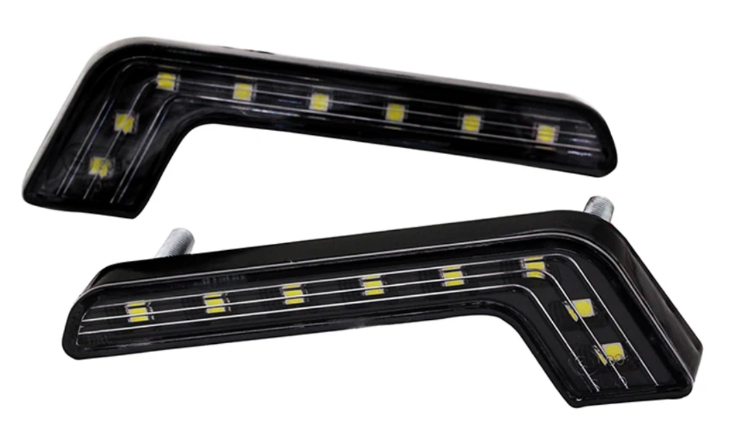 LED Φώτα Ημέρας DRL 12V 6500K – Μαύρο Κέλυφος, Λευκό Φως 6500K