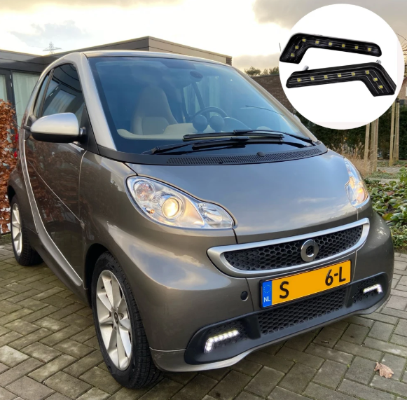 LED Φώτα Ημέρας DRL 12V 6500K – Μαύρο Κέλυφος, Λευκό Φως 6500K