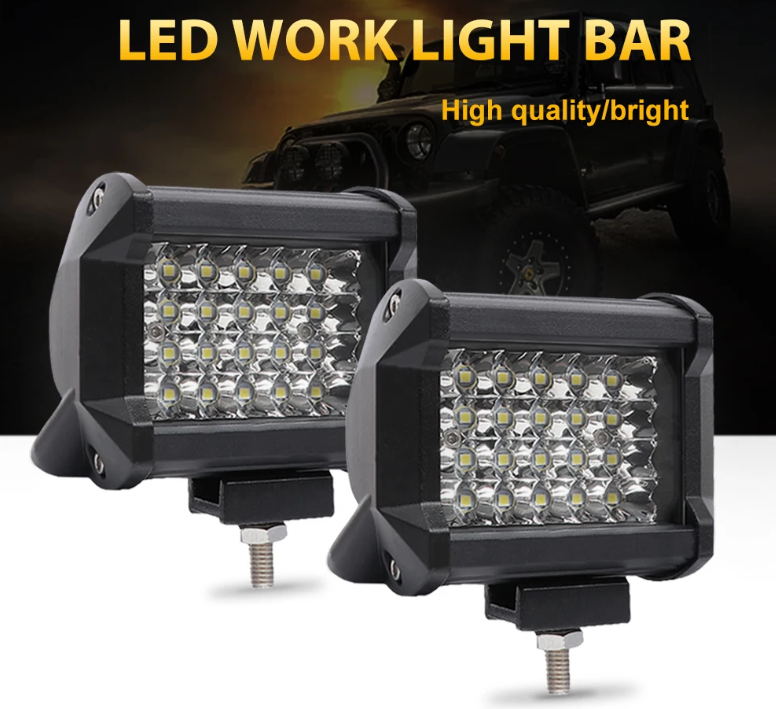 LED Offroad προβολείς 4’’ / 2x72W / 12V-24V για SUV, 4x4, Τρακτέρ & Σκάφος (6000K)-2τμχ