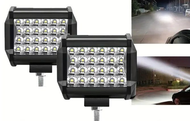 LED Offroad προβολείς 4’’ / 2x72W / 12V-24V για SUV, 4x4, Τρακτέρ & Σκάφος (6000K)-2τμχ