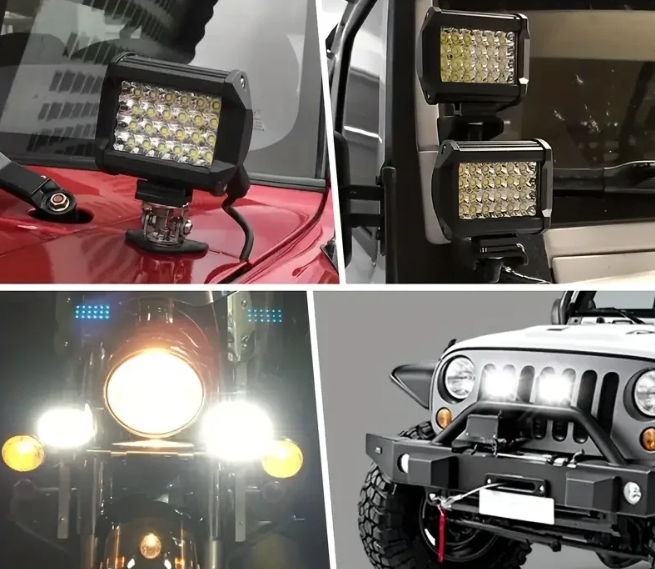LED Offroad προβολείς 4’’ / 2x72W / 12V-24V για SUV, 4x4, Τρακτέρ & Σκάφος (6000K)-2τμχ