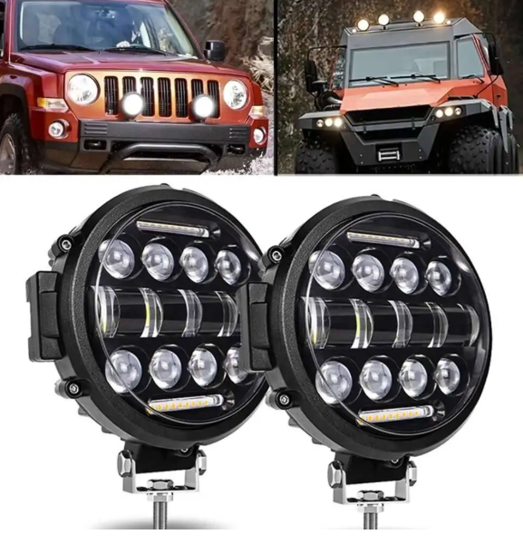 LED Work Lights Προβολείς 7’’ / 2x 150W – 30000LM Spot Beam για Αυτοκίνητο, Μηχανήματα & Σκάφη-2τμχ