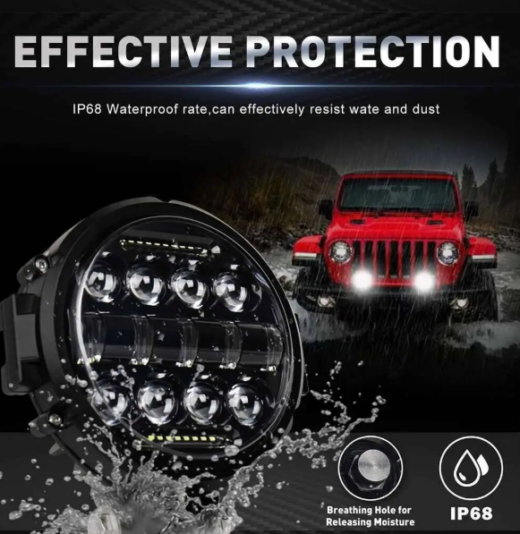 LED Work Lights Προβολείς 7’’ / 2x 150W – 30000LM Spot Beam για Αυτοκίνητο, Μηχανήματα & Σκάφη-2τμχ