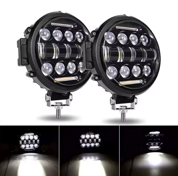 LED Work Lights Προβολείς 7’’ / 2x 150W – 30000LM Spot Beam για Αυτοκίνητο, Μηχανήματα & Σκάφη-2τμχ