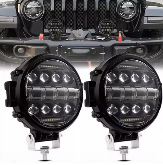 LED Work Lights Προβολείς 7’’ / 2x 150W – 30000LM Spot Beam για Αυτοκίνητο, Μηχανήματα & Σκάφη-2τμχ