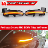 Φλας Led Dynamic για SKODA OCTAVIA 5E / VW T-ROC / VW T-CROSS  - 2 Τμχ SMOKED