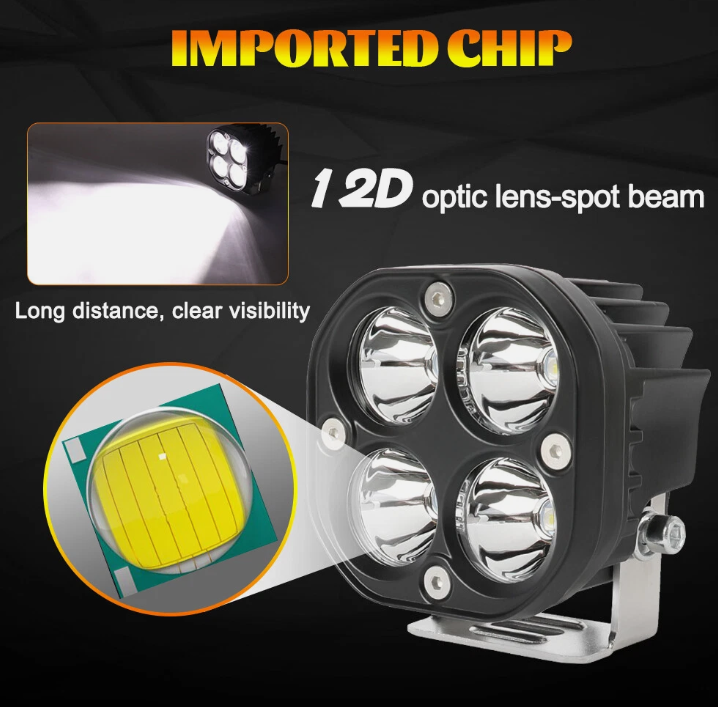 Σετ Προβολέων LED 3 ιντσών - 240W / 50,000 LM IP68 – Φώτα Offroad για SUV, 4x4, Τρακτέρ & Σκάφος (12V/24V)