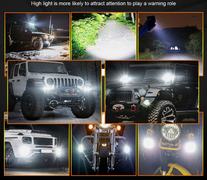 Σετ Προβολέων LED 3 ιντσών - 240W / 50,000 LM IP68 – Φώτα Offroad για SUV, 4x4, Τρακτέρ & Σκάφος (12V/24V)