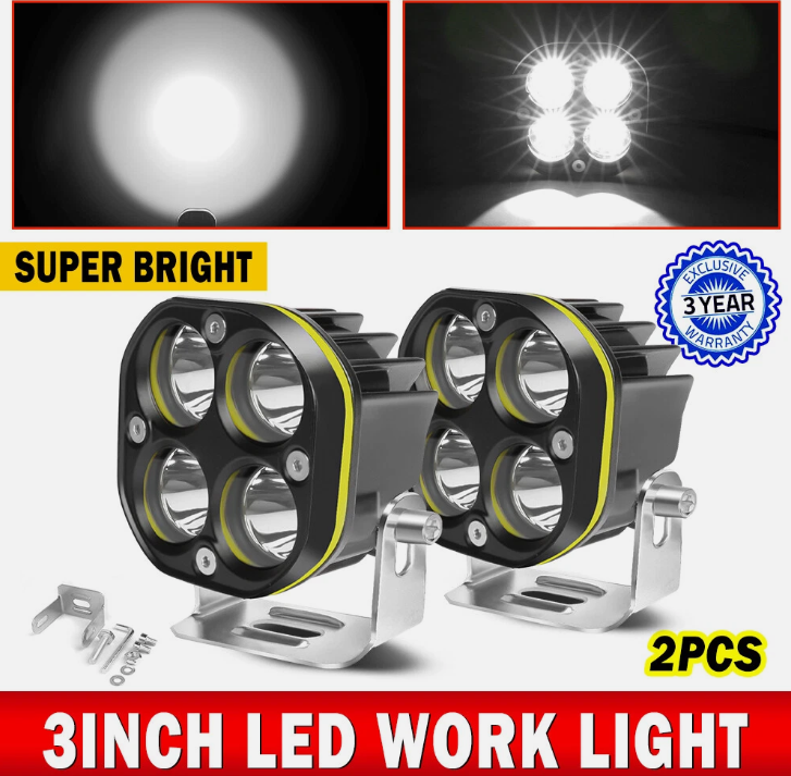 Σετ Προβολέων LED 3 ιντσών - 240W / 50,000 LM IP68 – Φώτα Offroad για SUV, 4x4, Τρακτέρ & Σκάφος (12V/24V)