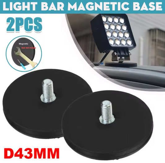 Σετ 2 Βάσεων με Μαγνήτη για LED Προβολείς & Μπάρες Φώτων – 43mm