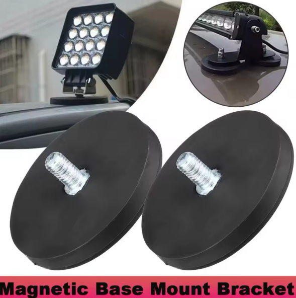 Σετ 2 Βάσεων με Μαγνήτη για LED Προβολείς & Μπάρες Φώτων – 43mm