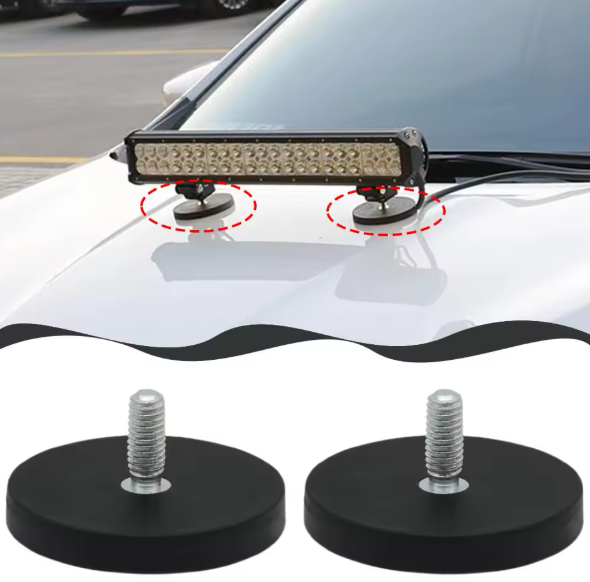 Σετ 2 Βάσεων με Μαγνήτη για LED Προβολείς & Μπάρες Φώτων – 43mm