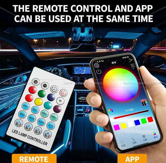 Ambient light LED Ταινία Αυτοκινήτου με APP, Τηλεχειριστήριο & Music Sync - 110mm