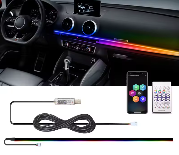 Ambient light LED Ταινία Αυτοκινήτου με APP, Τηλεχειριστήριο & Music Sync - 110mm