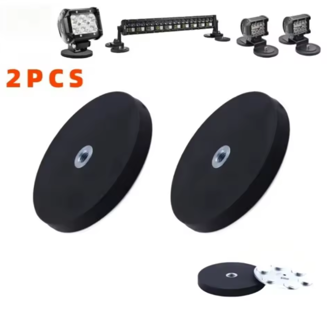 Σετ 2 Βάσεων με Μαγνήτη για LED Προβολείς & Μπάρες Φώτων – 88mm