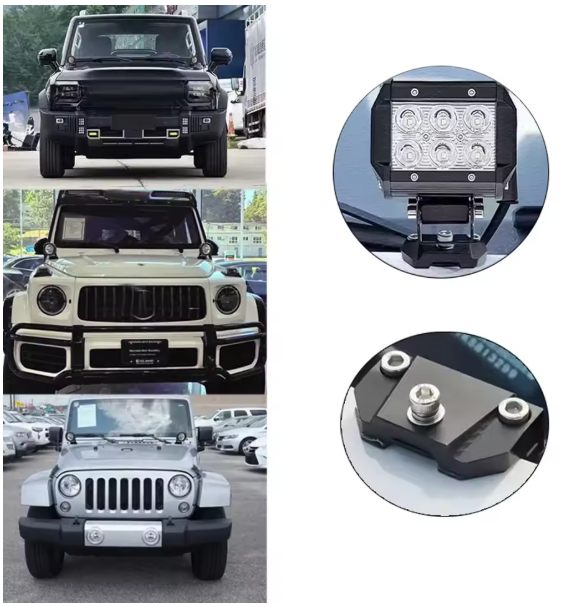 Βάσεις Στήριξης LED Προβολέων για Καπό – Universal Hood Mount Brackets CNC Αλουμινίου-2ΤΜΧ
