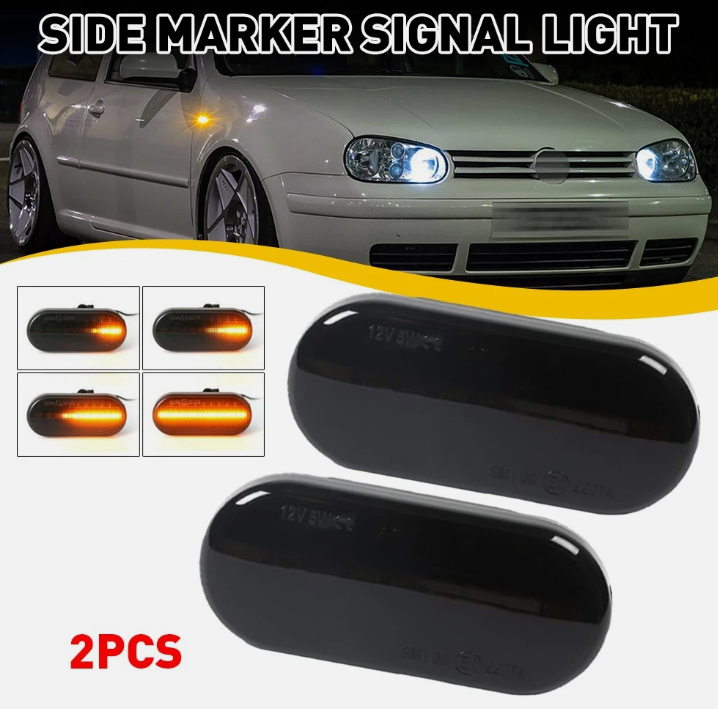 Φλας Led Dynamic για VW-FORD-SEAT-SKODA- 2 Τμχ SMOKED
