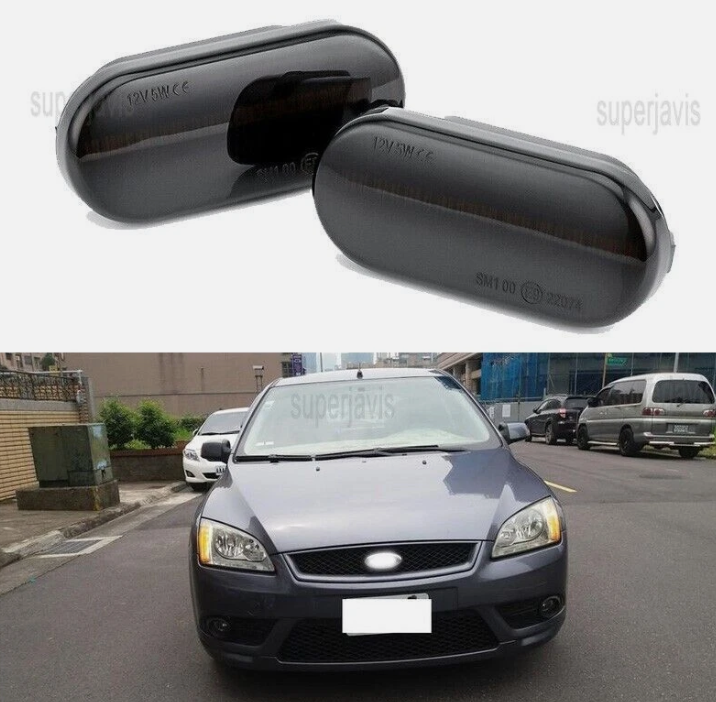 Φλας Led Dynamic για VW-FORD-SEAT-SKODA- 2 Τμχ SMOKED