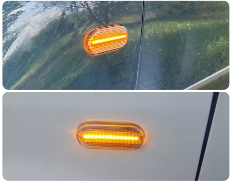 Φλας Led Dynamic για VW-FORD-SEAT-SKODA- 2 Τμχ CRYSTAL