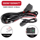 Wiring Harness Kit 2 Output με Relay & Διακόπτη – Πλεξούδα Καλωδίωσης 12V–24V για LED Φώτα-Προβολείς