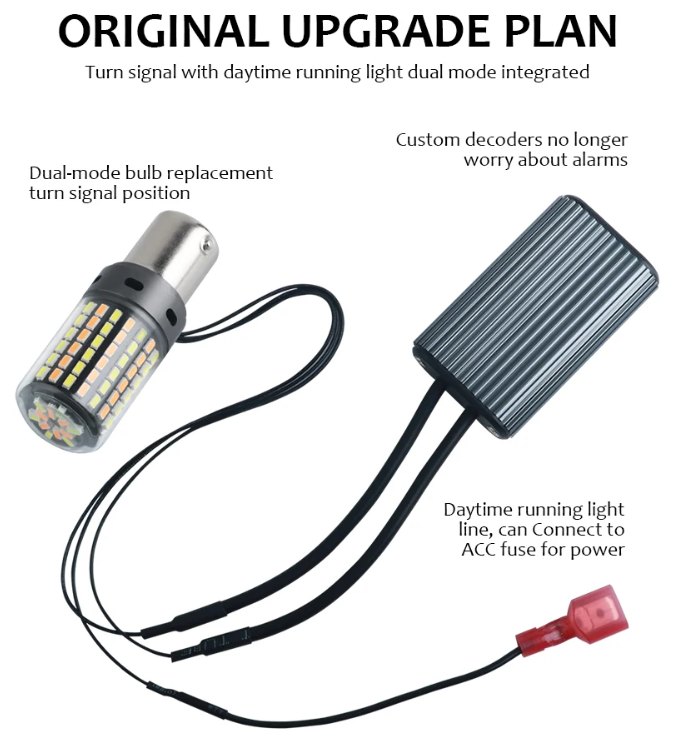 LED Φλας & Ημερήσια Φώτα DRL -  BAU15S – Υψηλή Φωτεινότητα 2880 LM , CANBUS 12V - 2τμχ