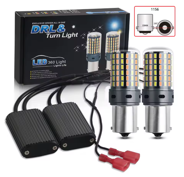 LED Φλας & Ημερήσια Φώτα DRL -  BA15S – Υψηλή Φωτεινότητα 2880 LM , CANBUS 12V - 2τμχ