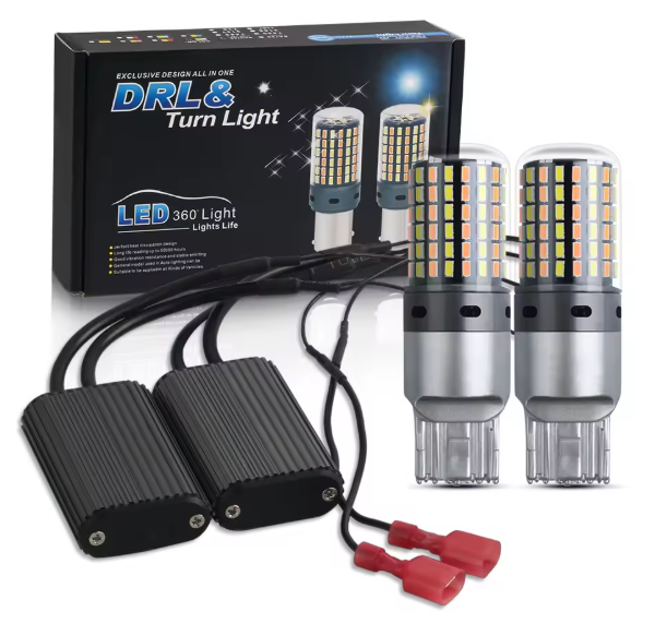 LED Φλας & Ημερήσια Φώτα DRL -  T20  – Υψηλή Φωτεινότητα 2880 LM , CANBUS 12V - 2τμχ