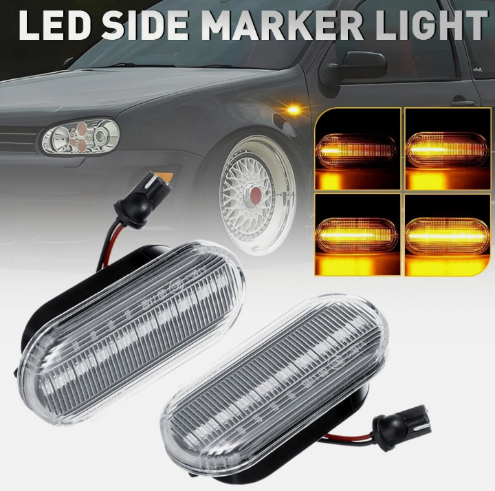 Φλας Led Dynamic για VW-FORD-SEAT-SKODA- 2 Τμχ CRYSTAL