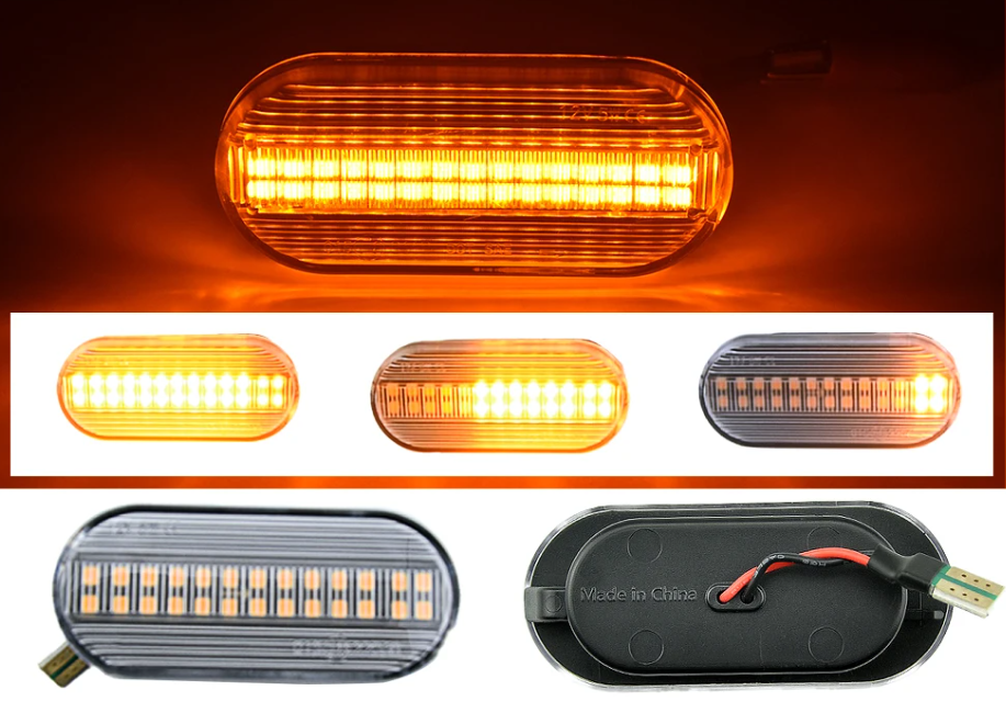 Φλας Led Dynamic για VW-FORD-SEAT-SKODA- 2 Τμχ CRYSTAL