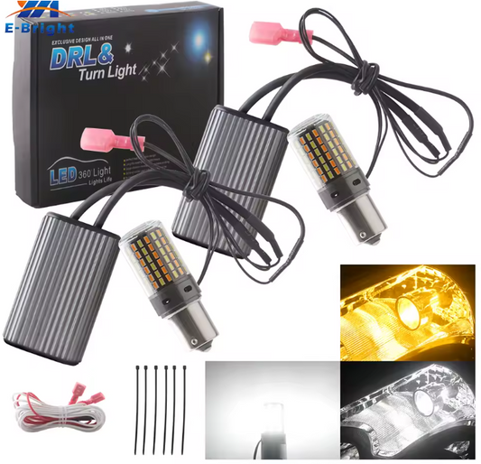 LED Φλας & Ημερήσια Φώτα DRL -  BA15S – Υψηλή Φωτεινότητα 2880 LM , CANBUS 12V - 2τμχ