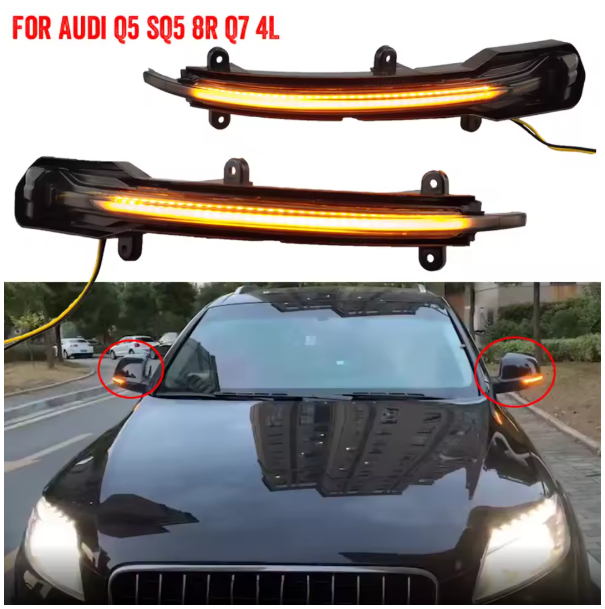 Φλας Led Dynamic για AUDI Q5 / Q7- 2 Τμχ SMOKED