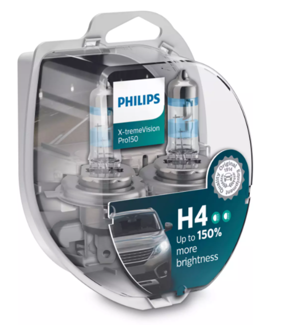 Λάμπες Αλογόνου Philips H4 X-tremeVision Pro150 12V 60/55W – Έως 150% Περισσότερο Φως & Μέγιστη Ορατότητα