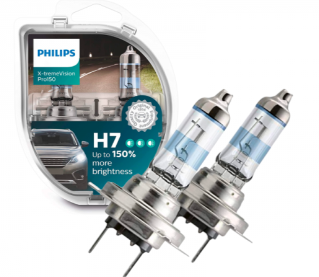 Λάμπες Αλογόνου Philips H7 X-tremeVision Pro150 12V 55W – Έως 150% Περισσότερο Φως | Μέγιστη Ορατότητα