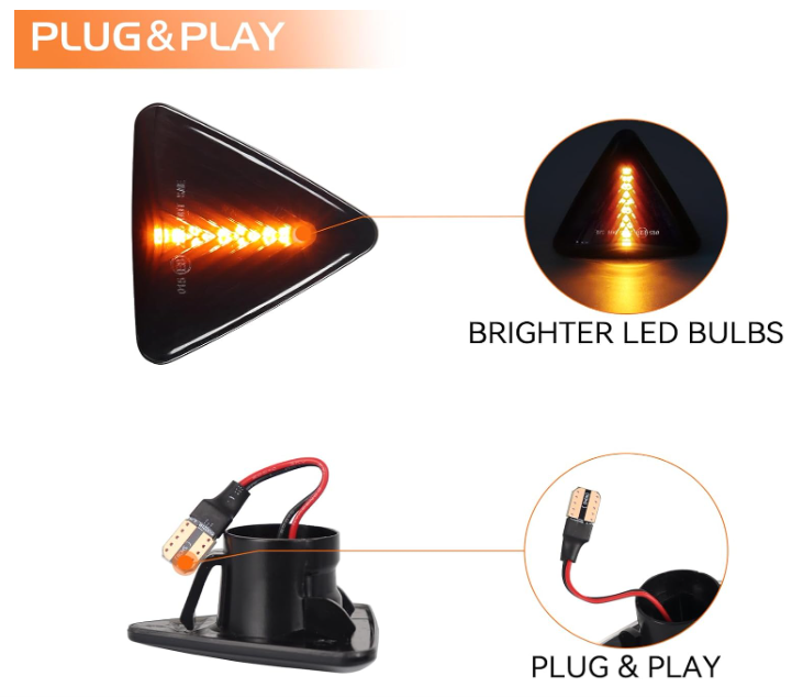 Φλας Led Dynamic για MITSUBISHI COLT- 2 Τμχ SMOKED