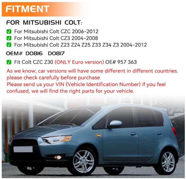 Φλας Led Dynamic για MITSUBISHI COLT- 2 Τμχ SMOKED