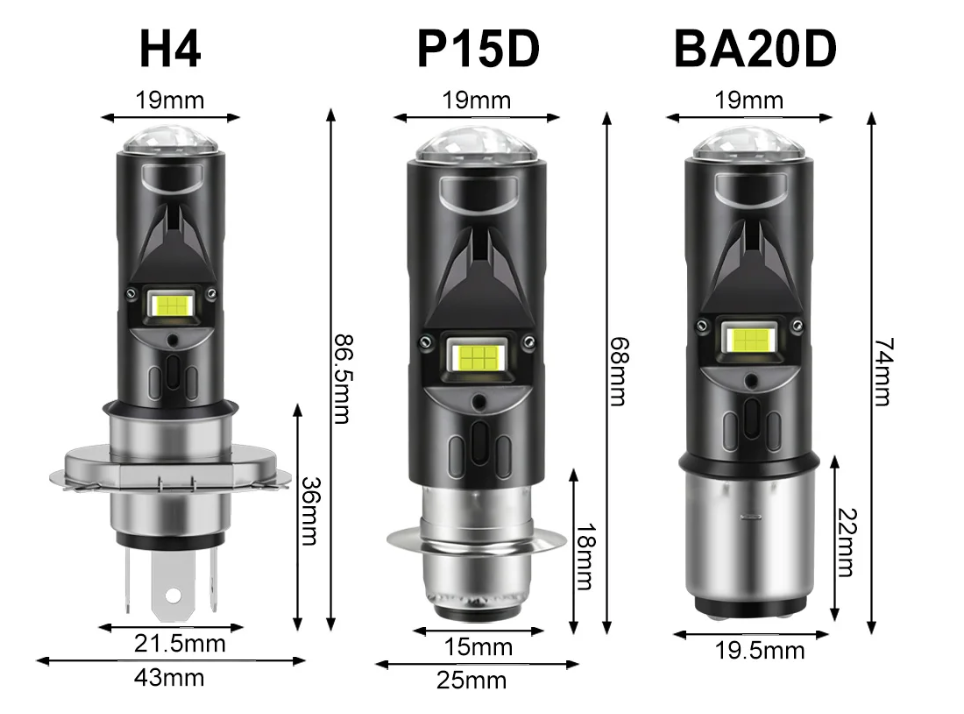 LED Λάμπα Μοτοσυκλέτας H4 - 20000LM – Λευκό Φως 6500K (Plug & Play)