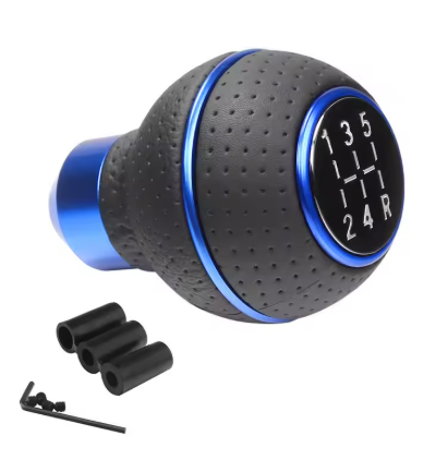 Λεβιές Ταχυτήτων 5 Σχέσεων – Δερμάτινος με Αλουμίνιο | Universal 16mm - ΜΑΥΡΟ/ΜΠΛΕ