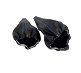 Σετ Φούσκες Λεβιέ & Χειρόφρενου για BMW E36 / E46  – Δερματίνη PU Μαύρη με Ραφές