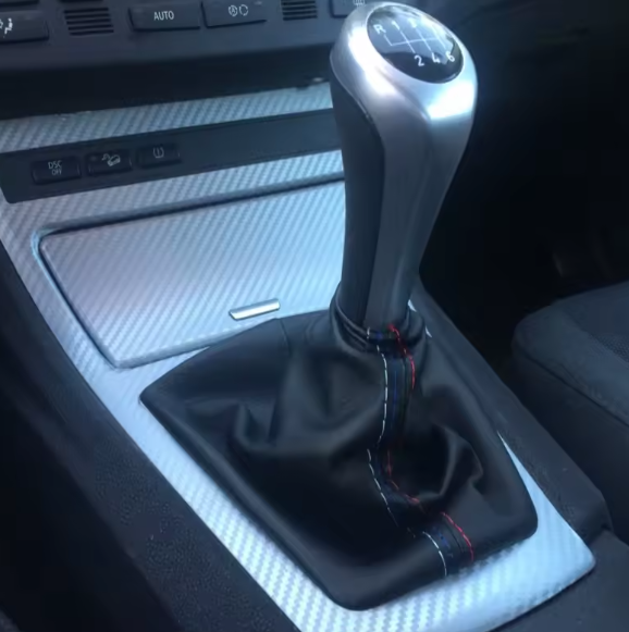 Σετ Φούσκες Λεβιέ & Χειρόφρενου για BMW E36 / E46  – Δερματίνη PU Μαύρη με Ραφές