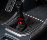 Universal Κάλυμμα / Φουσκα Λεβιέ Ταχυτήτων Αυτοκινήτου - suede alcantara - Κοκκινη Ραφή