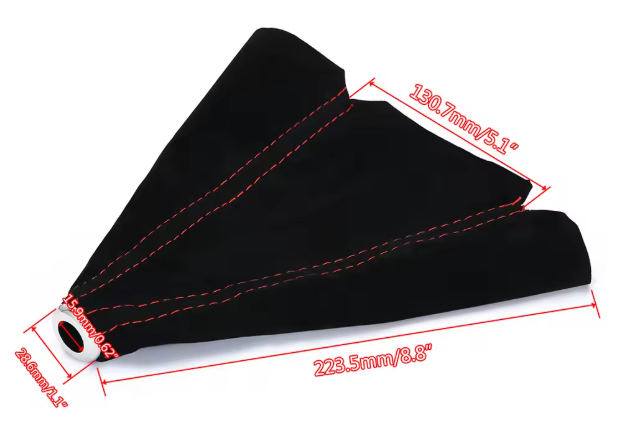 Universal Κάλυμμα / Φουσκα Λεβιέ Ταχυτήτων Αυτοκινήτου - suede alcantara - Κοκκινη Ραφή