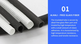 Πυρίμαχη Κάλτσα Fiberglass έως 600°C – Φ10mm - Μαυρο