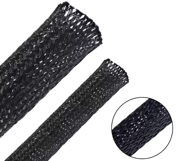 Κάλτσα Οργάνωσης & Προστασίας Καλωδίων (Snake Skin) – Ελαστική Πλεκτή Sleeve -Φ30mm - μαυρο