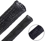 Κάλτσα Οργάνωσης & Προστασίας Καλωδίων (Snake Skin) – Ελαστική Πλεκτή Sleeve -Φ30mm - μαυρο