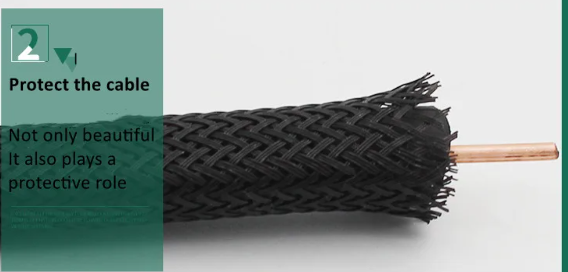 Κάλτσα Οργάνωσης & Προστασίας Καλωδίων (Snake Skin) – Ελαστική Πλεκτή Sleeve -Φ30mm - μαυρο