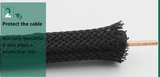 Κάλτσα Οργάνωσης & Προστασίας Καλωδίων (Snake Skin) – Ελαστική Πλεκτή Sleeve -Φ30mm - μαυρο