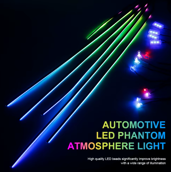 LED Φωτισμός Αυτοκινήτου Ambient Light Kit (10 τμχ) με Bluetooth-App & Αισθητήρα Ήχου